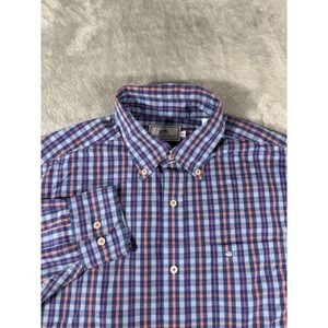 Southern‎ Tide Shirt Mens Medium Blue Purple Plaid Classic Fit Button Up
